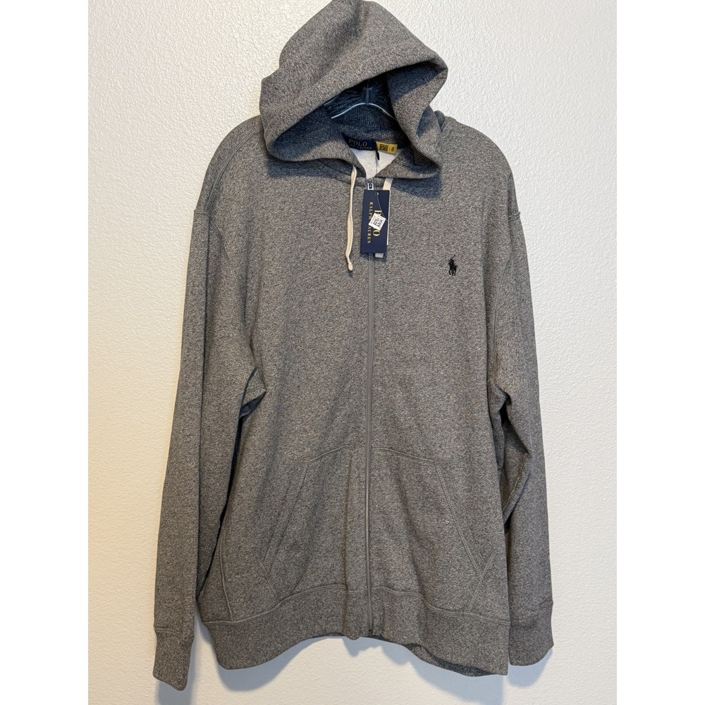 POLO Ralph Lauren Core Replen XXL Full Zip Hoodie Mens Alaskan Heather NWT - Picture 4 of 8